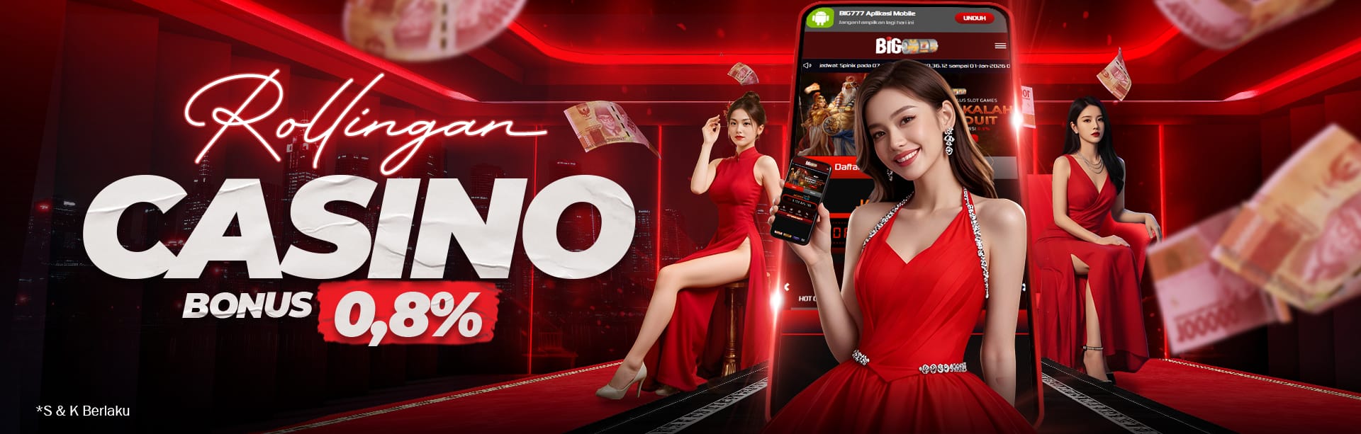 BIG777 Bonus Live Casino Rollingan 0.8%